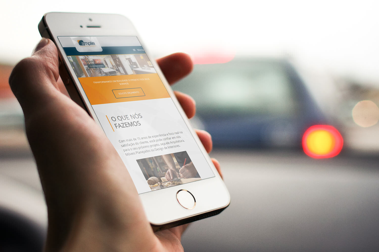 Site Responsivo Mobile Amplie Arquitetura e Mobiliário