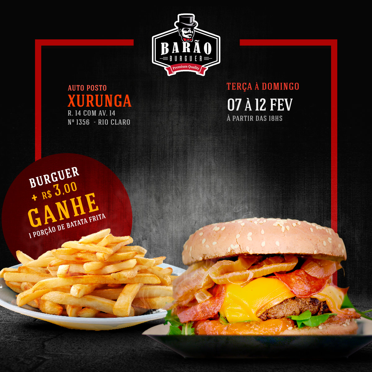 redes sociais food truck barão burguer